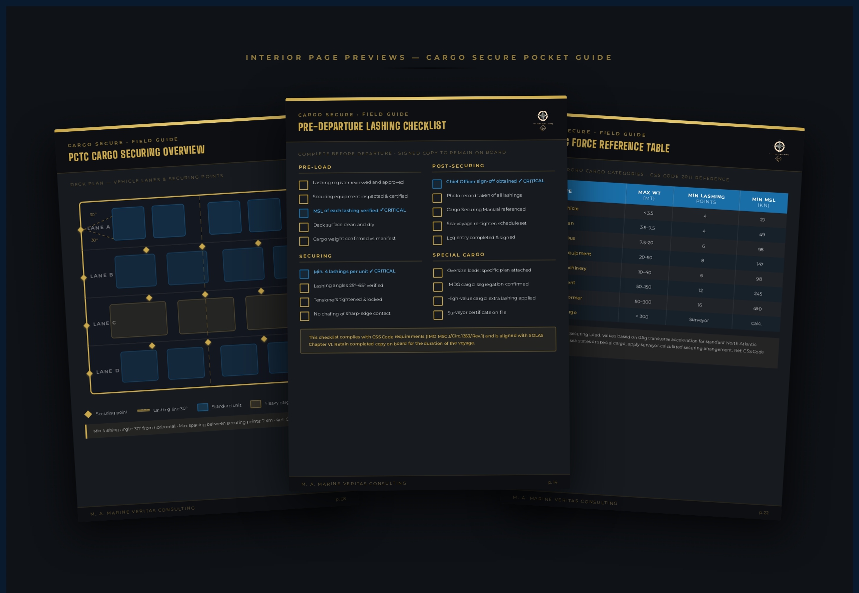 Cargo Secure Pocket Guide — PCTC RoRo ConRo field guide preview — MAMVC