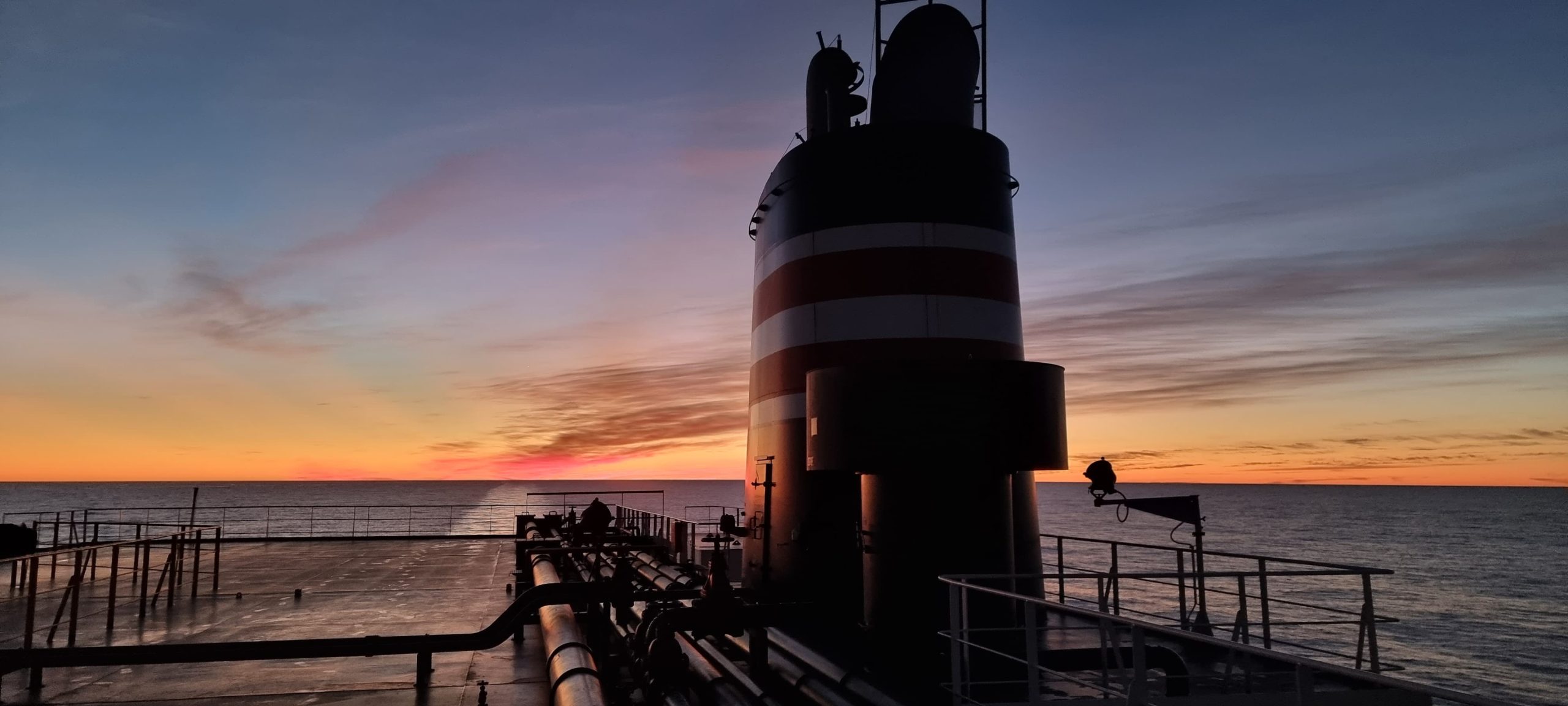 Mykola Aleksyeyev last sunset at end of contract on a car carrier PCTC vessel, MAMVC