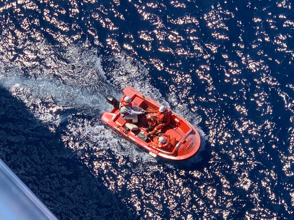 Rescue boat drill crew training